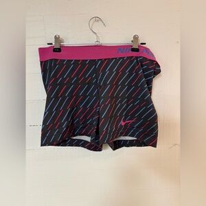 Nike Pro Dri-FIT Compression Shorts Women’s Large Black Pink Print